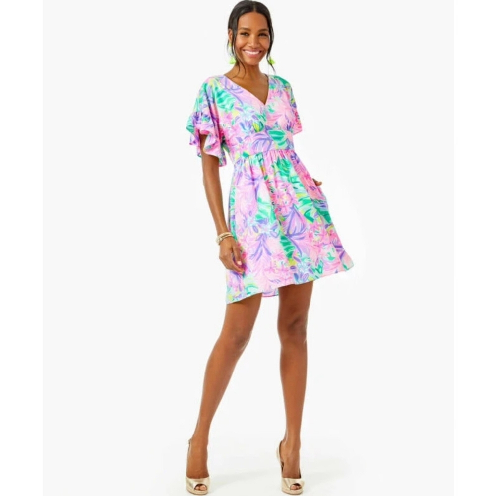 EUC Lilly Pulitzer Floral Blaire Stretch It Was All A Dream Dress